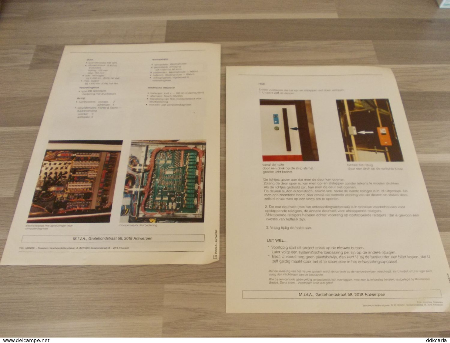 MIVA - Bus Type 1000 - Jonckheere TransCity O 305 J - Folder + Dubbele A4 Pagina - Eisenbahnverkehr