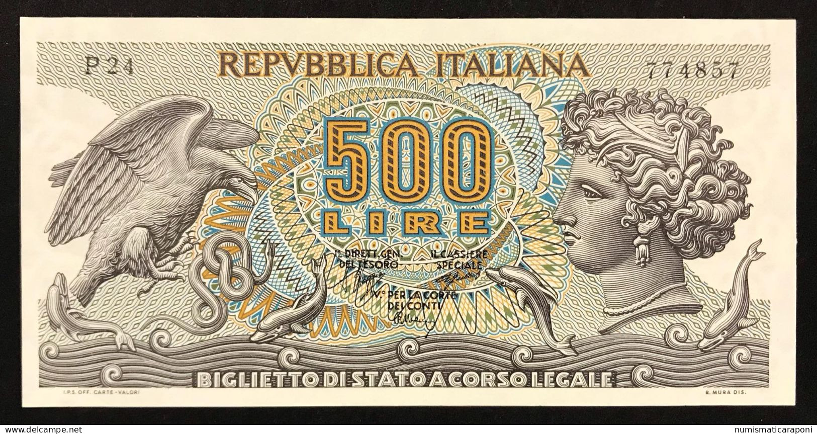 500 Lire Aretusa 1970 Spl/sup   LOTTO 4210 - 500 Liras