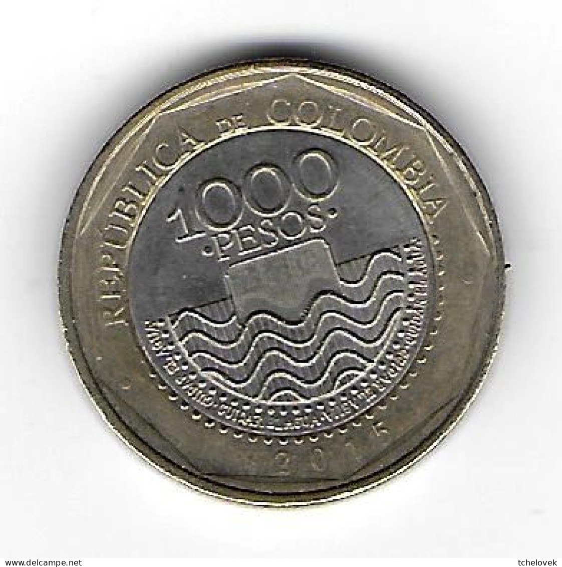 (Monnaies). Colombie. Colombia. 1000 Pesos 2015 Sea Turtle Tortue De Mer. Bimettalique - Kolumbien