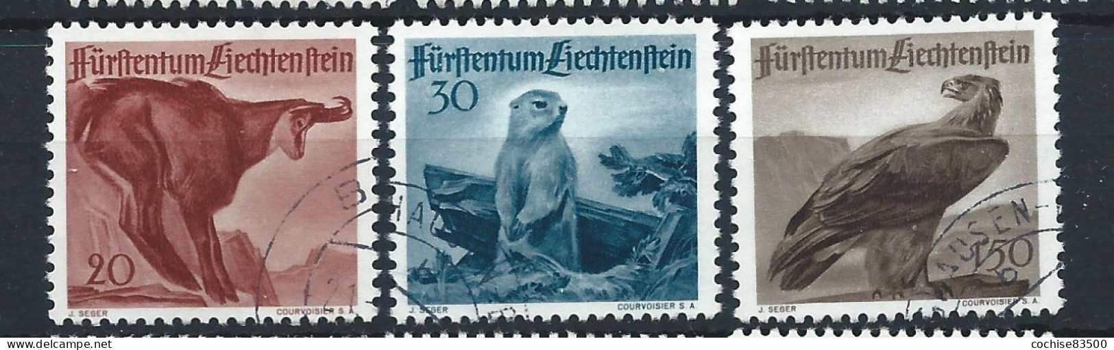 Liechtenstein N°228/30 Obl (FU) 1947 - Faune Divers - Gebruikt