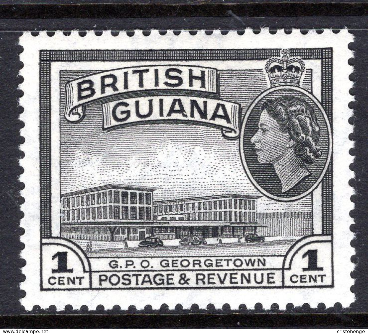 British Guiana 1954-63 QEII Pictorials - 1c GPO, Georgetown HM (SG 331) - Brits-Guiana (...-1966)