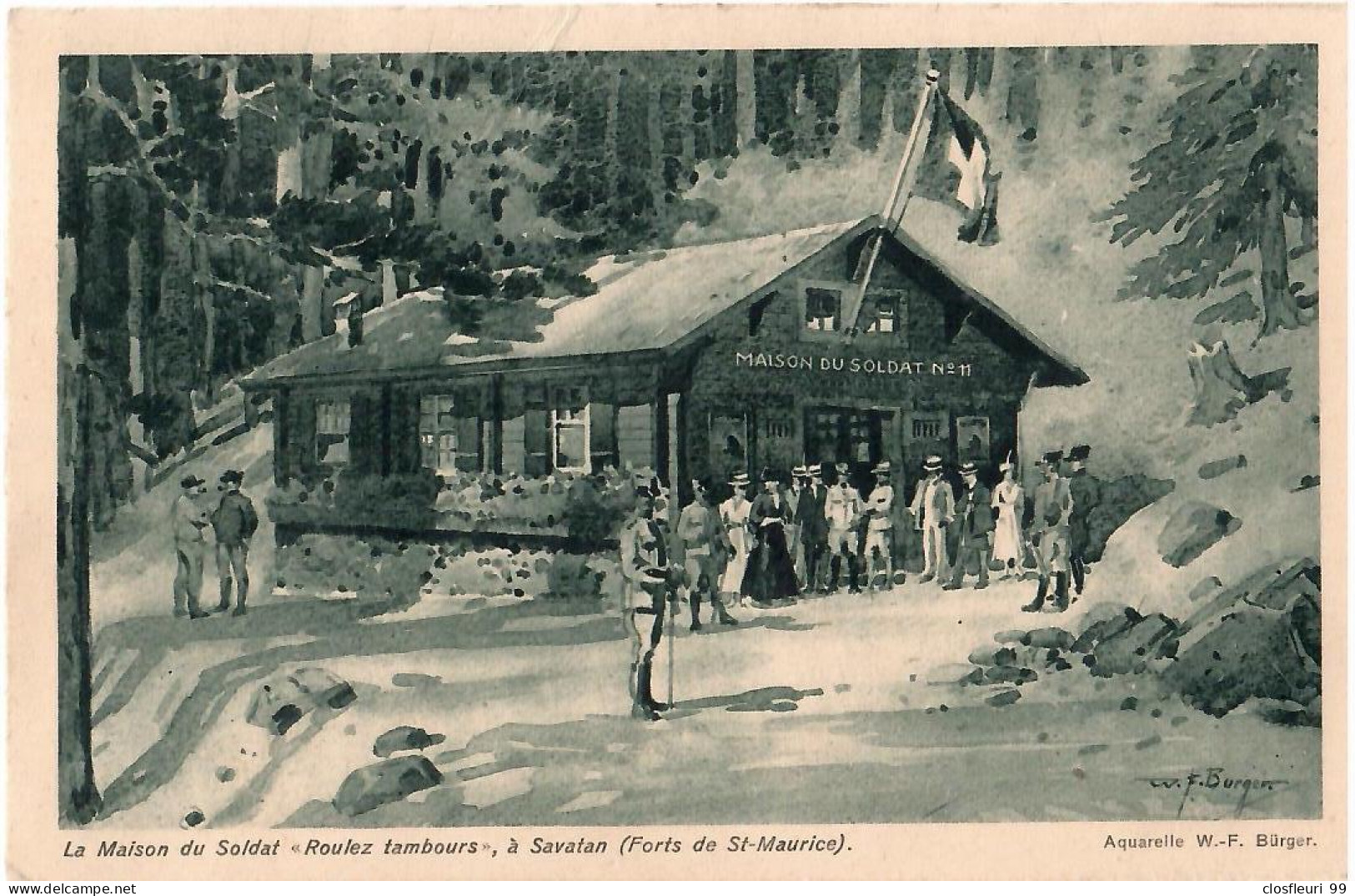 La Maison Du Soldat "Roulez Tambours, à Savatan (forts De St-Maurice. Animée. 1922 - Saint-Maurice