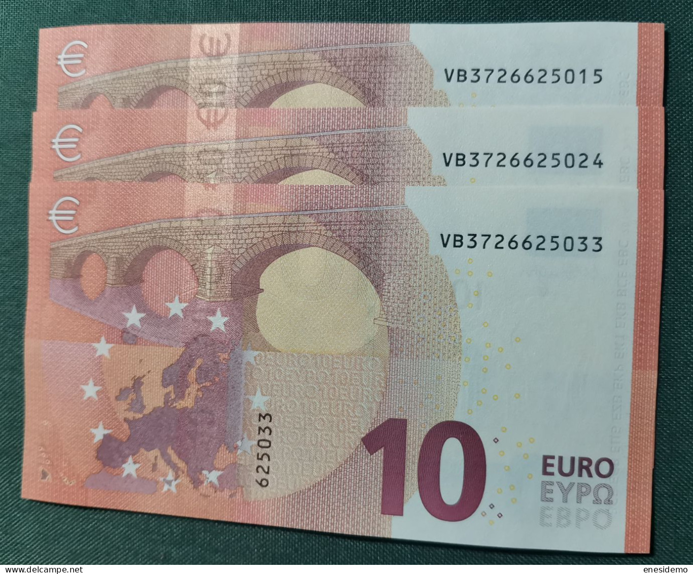 10 EURO SPAIN 2014 DRAGHI V011B2 VB CORRELATIVE TRIO SC FDS UNCIRCULATED  PERFECT - 10 Euro