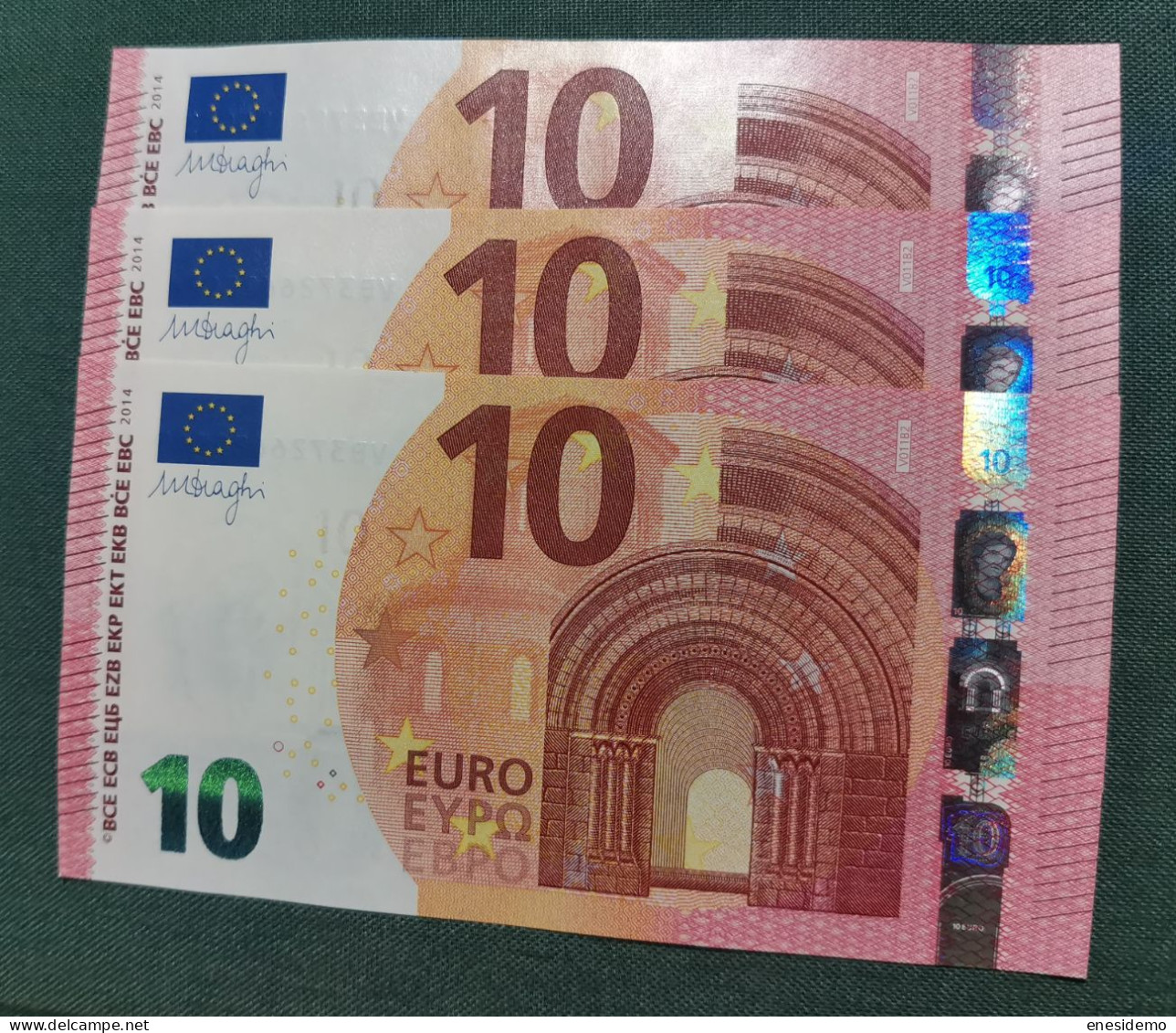 10 EURO SPAIN 2014 DRAGHI V011B2 VB CORRELATIVE TRIO SC FDS UNCIRCULATED  PERFECT - 10 Euro