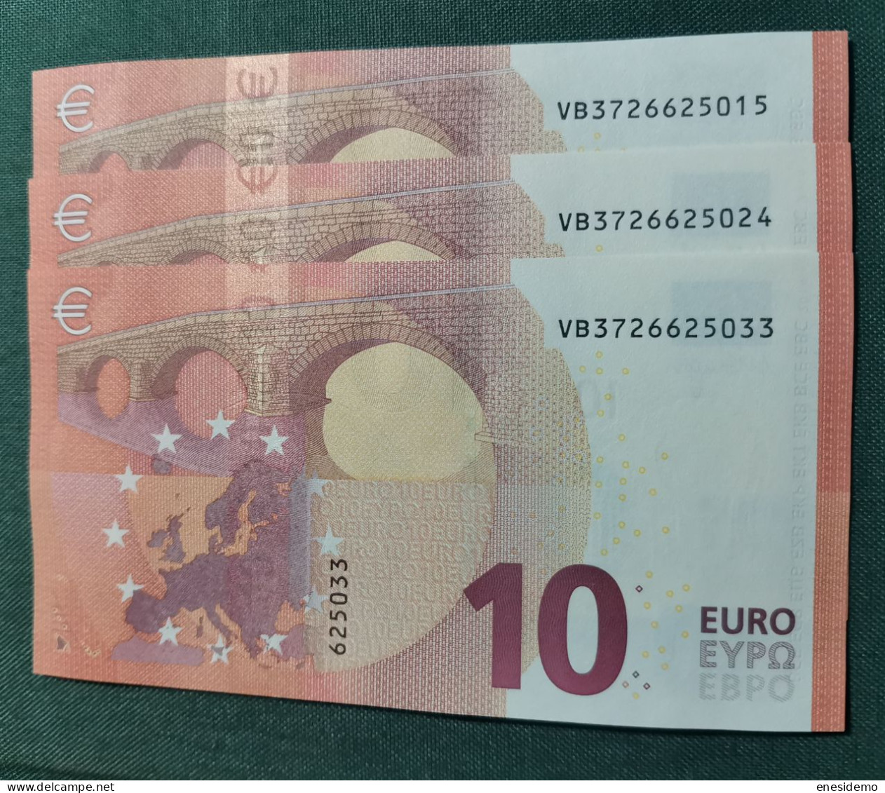 10 EURO SPAIN 2014 DRAGHI V011B2 VB CORRELATIVE TRIO SC FDS UNCIRCULATED  PERFECT - 10 Euro