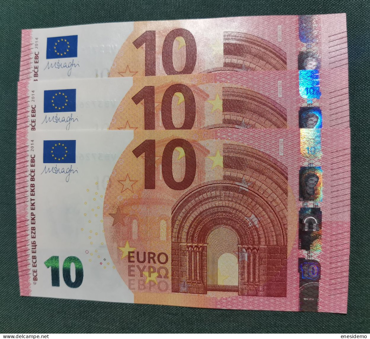 10 EURO SPAIN 2014 DRAGHI V011B2 VB CORRELATIVE TRIO SC FDS UNCIRCULATED  PERFECT - 10 Euro