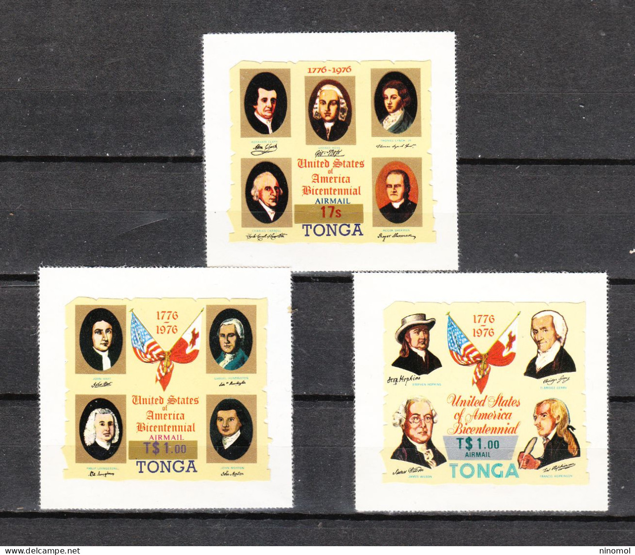Tonga  - 1978.I Tre Francobolli Della Serie "U.sa Bicentennial. The Three Stamps In The Series. MNH Ovpt. New Value RARE - Onafhankelijkheid USA