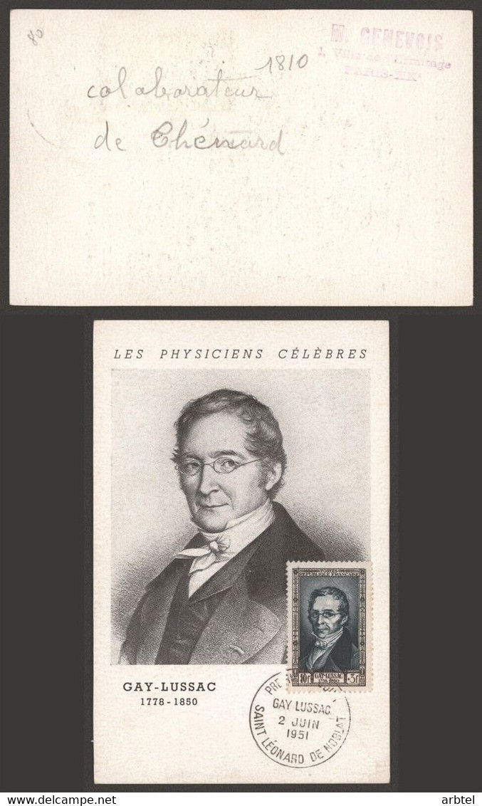 FRANCIA SAINT LEONARD DE NOBLAT 1951 GAY LUSSAC FISICA QUIMICA GAS - Chemistry