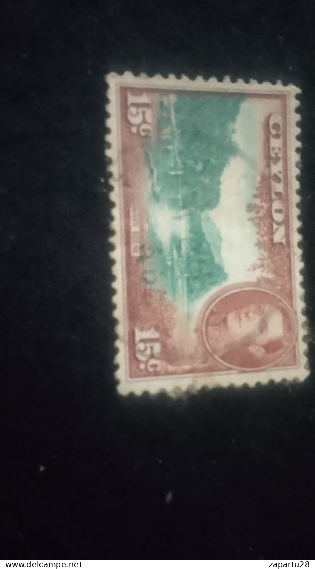 CEYLON- 1938 -49       15   C    GEORGE    VI..      DAMGALI - Sri Lanka (Ceylon) (1948-...)