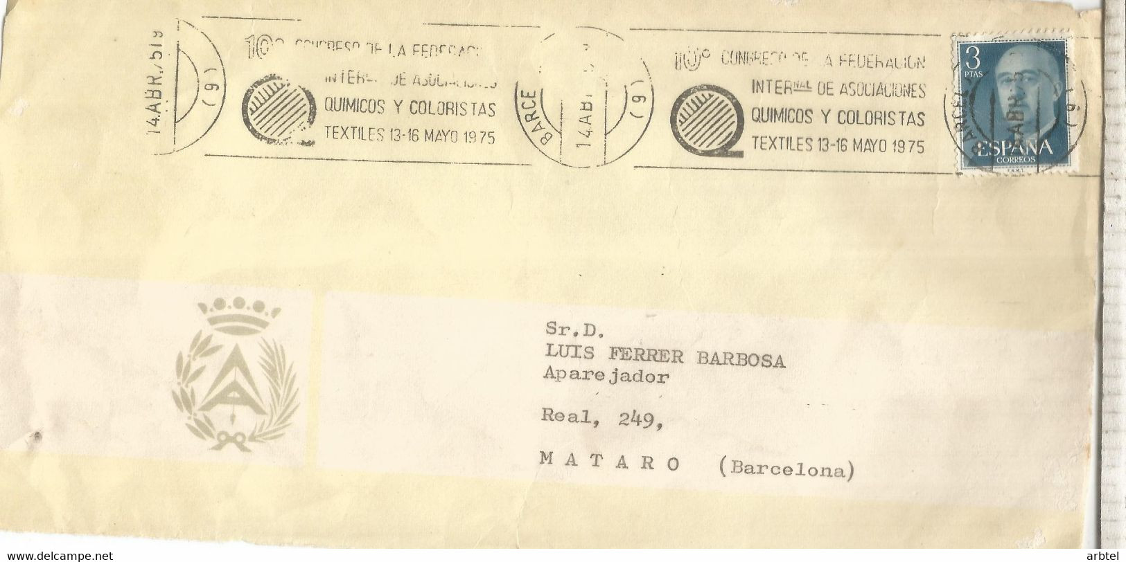 BARCELONA FRONTAL CON RODILLO 1975 ASOCIACION DE QUIMICOS CHEMICAL - Chimie