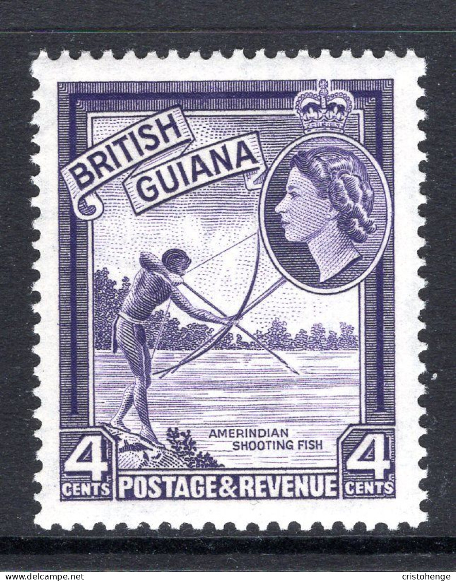 British Guiana 1954-63 QEII Pictorials - 4c Shooting Fish MNH (SG 334) - Guyane Britannique (...-1966)