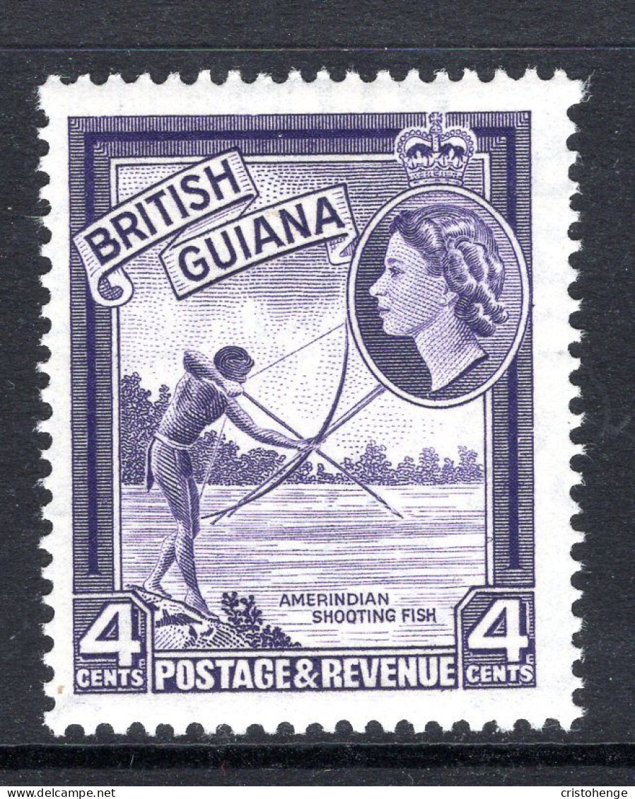 British Guiana 1954-63 QEII Pictorials - 4c Shooting Fish MNH (SG 334) - Guyana Britannica (...-1966)