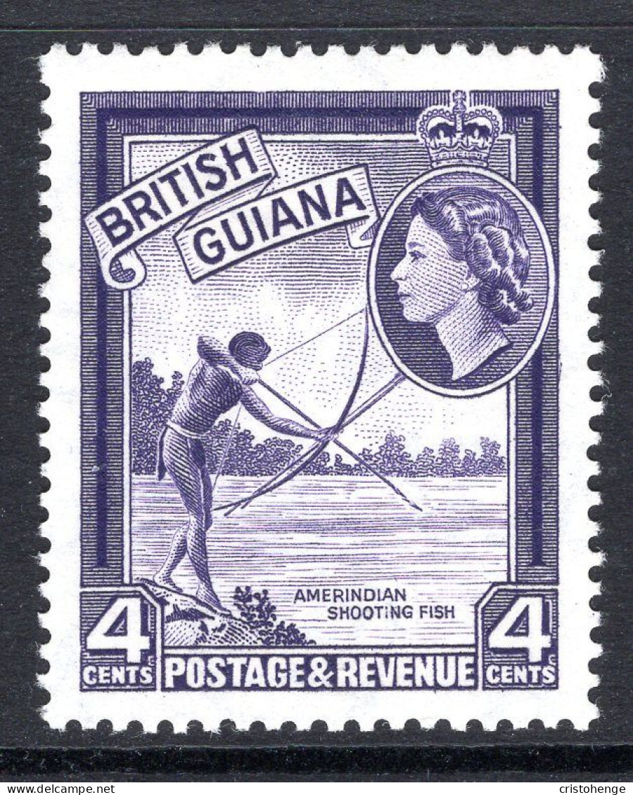 British Guiana 1954-63 QEII Pictorials - 4c Shooting Fish HM (SG 334) - Guayana Británica (...-1966)