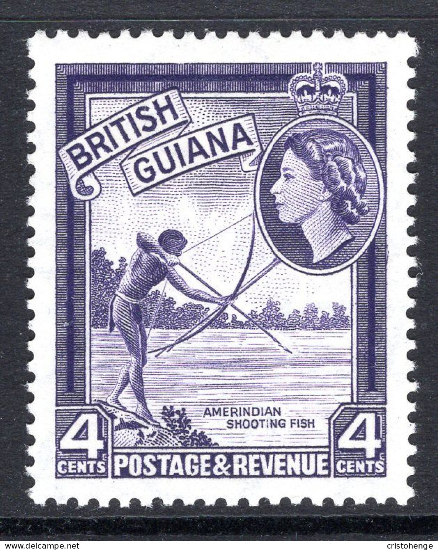 British Guiana 1954-63 QEII Pictorials - 4c Shooting Fish HM (SG 334) - Guyane Britannique (...-1966)