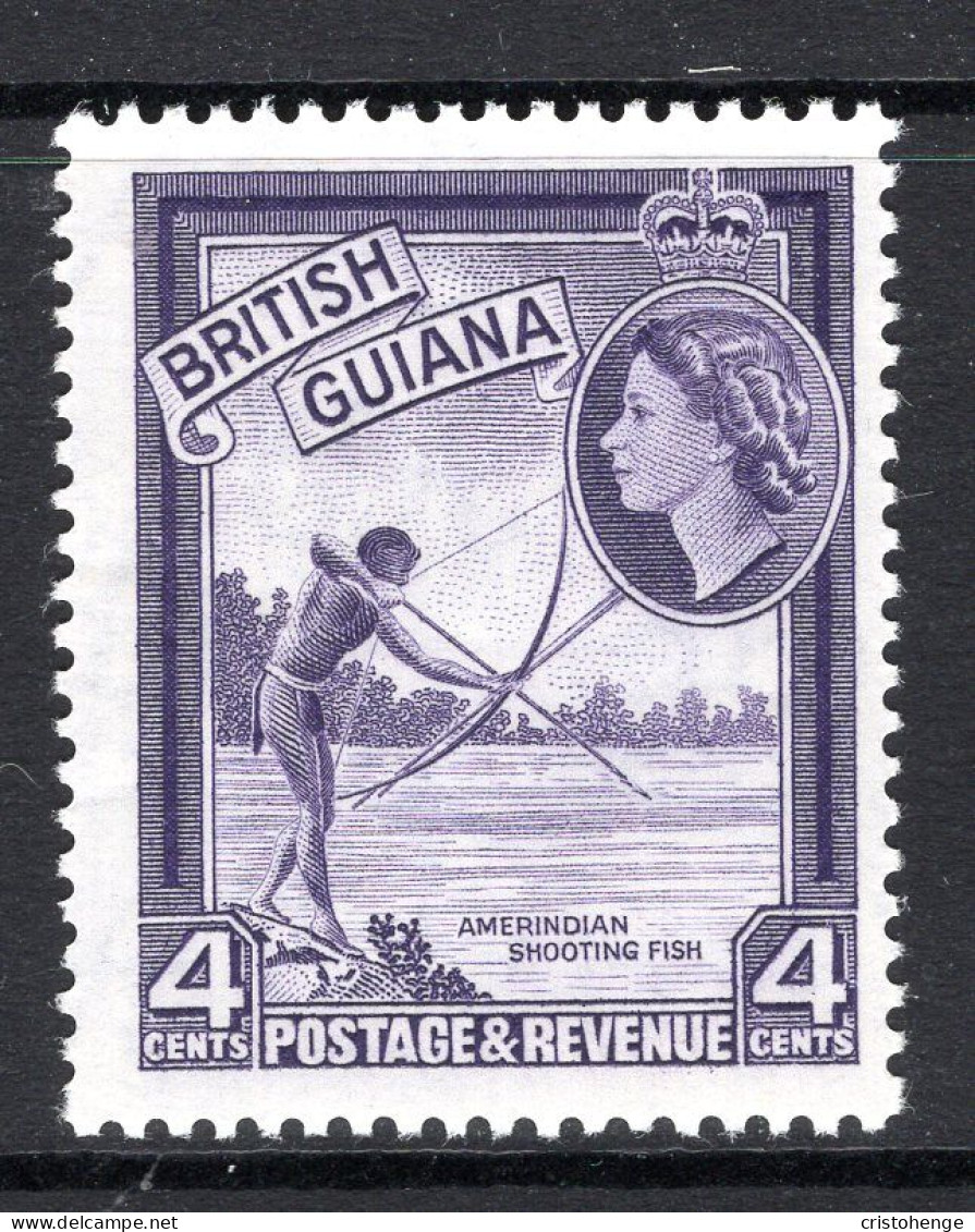 British Guiana 1954-63 QEII Pictorials - 4c Shooting Fish - DLR Printing - MNH (SG 334a) - Guayana Británica (...-1966)