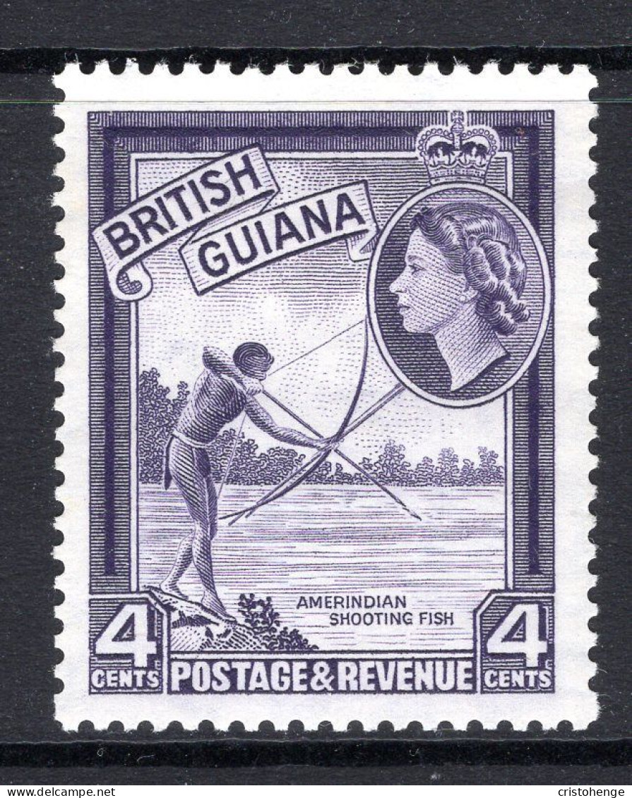 British Guiana 1954-63 QEII Pictorials - 4c Shooting Fish - DLR Printing - HM (SG 334a) - Guayana Británica (...-1966)