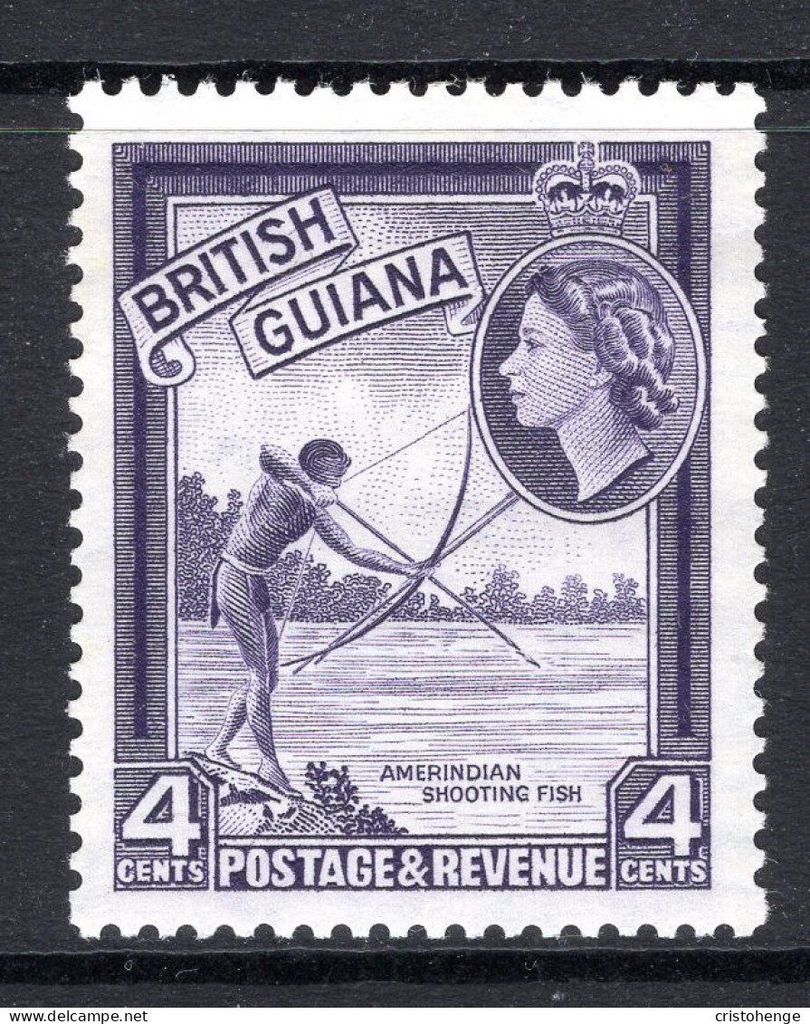 British Guiana 1954-63 QEII Pictorials - 4c Shooting Fish - DLR Printing - HM (SG 334a) - Guyane Britannique (...-1966)