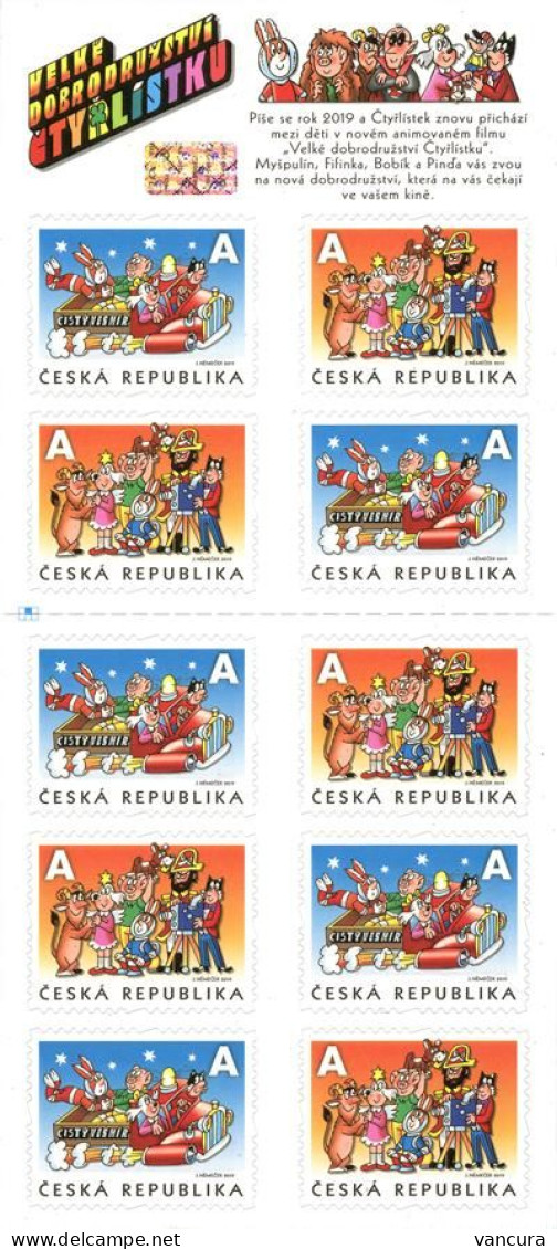 ** Booklet 1030 Czech Republic Ctyrlistek (Four-Leaf Clover) 50 Years 2019 Cat Pig Hare Dog - Unused Stamps