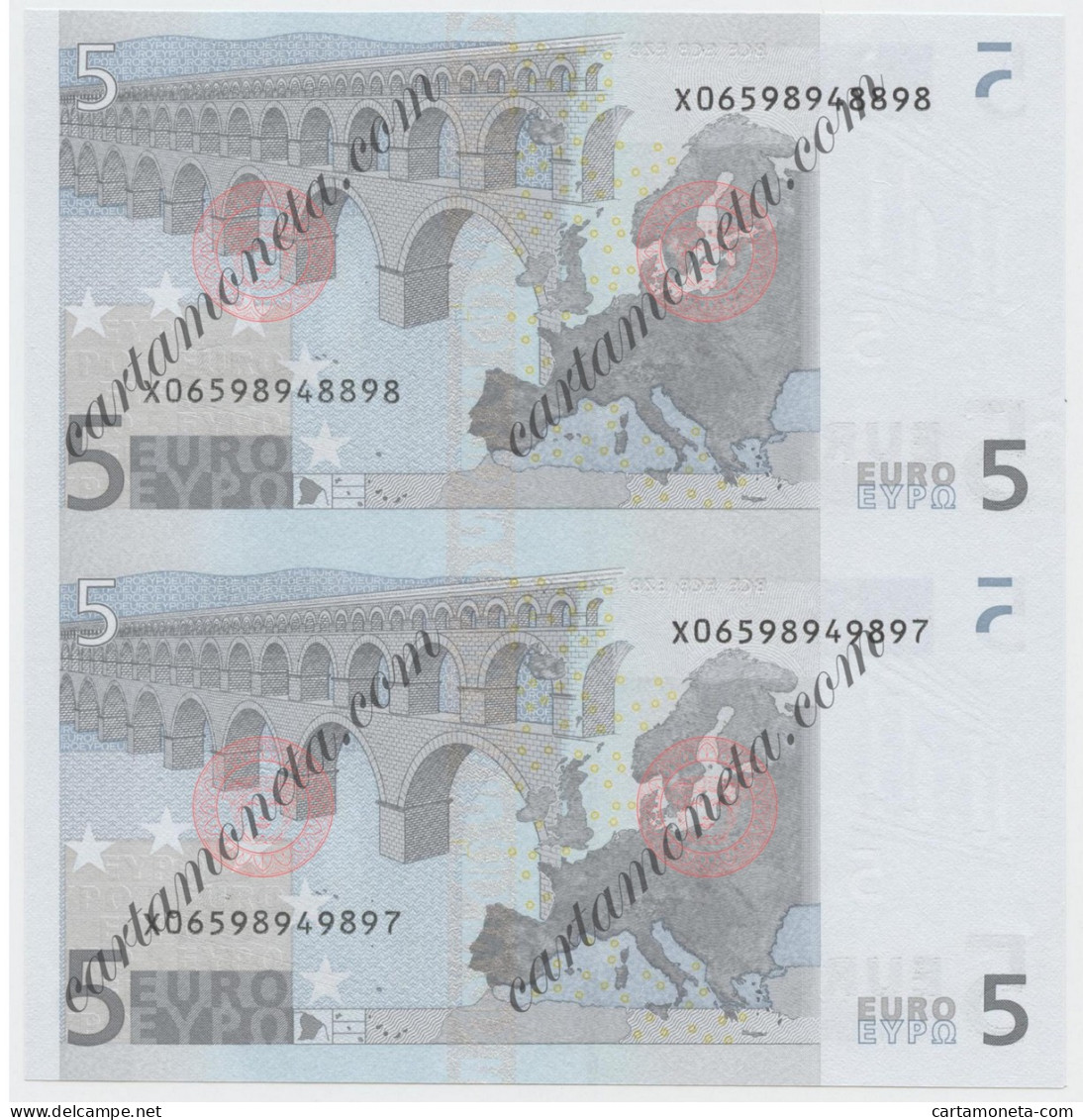 5 EURO DUE BIGLIETTI UNITI GERMANY FIRST SERIES DUISENBERG P010 2002 FDS-/FDS - Autres & Non Classés