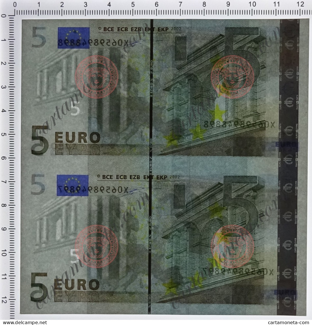 5 EURO DUE BIGLIETTI UNITI GERMANY FIRST SERIES DUISENBERG P010 2002 FDS-/FDS - Autres & Non Classés