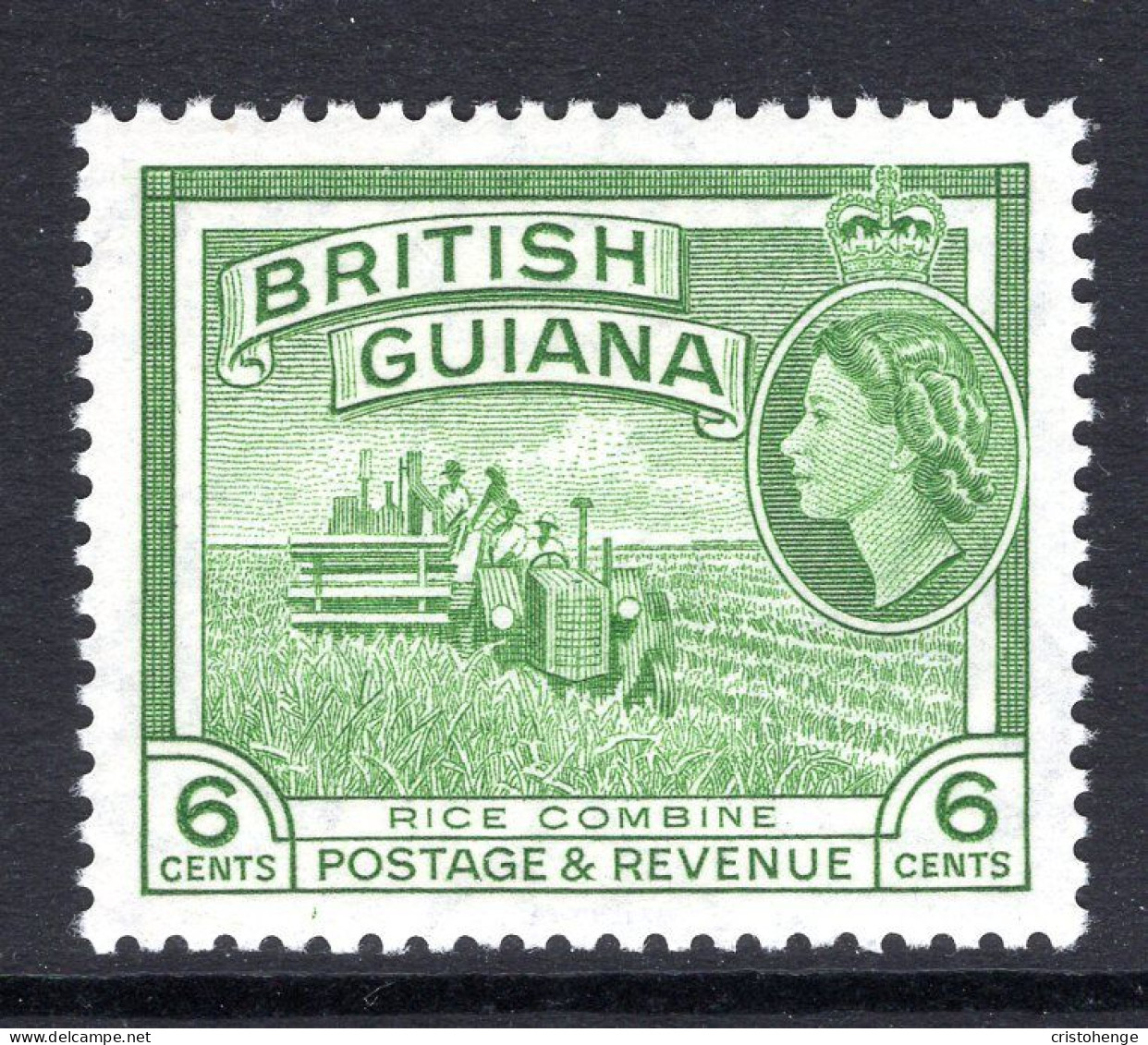British Guiana 1954-63 QEII Pictorials - 6c Rice Combine-harvester MNH (SG 336) - British Guiana (...-1966)