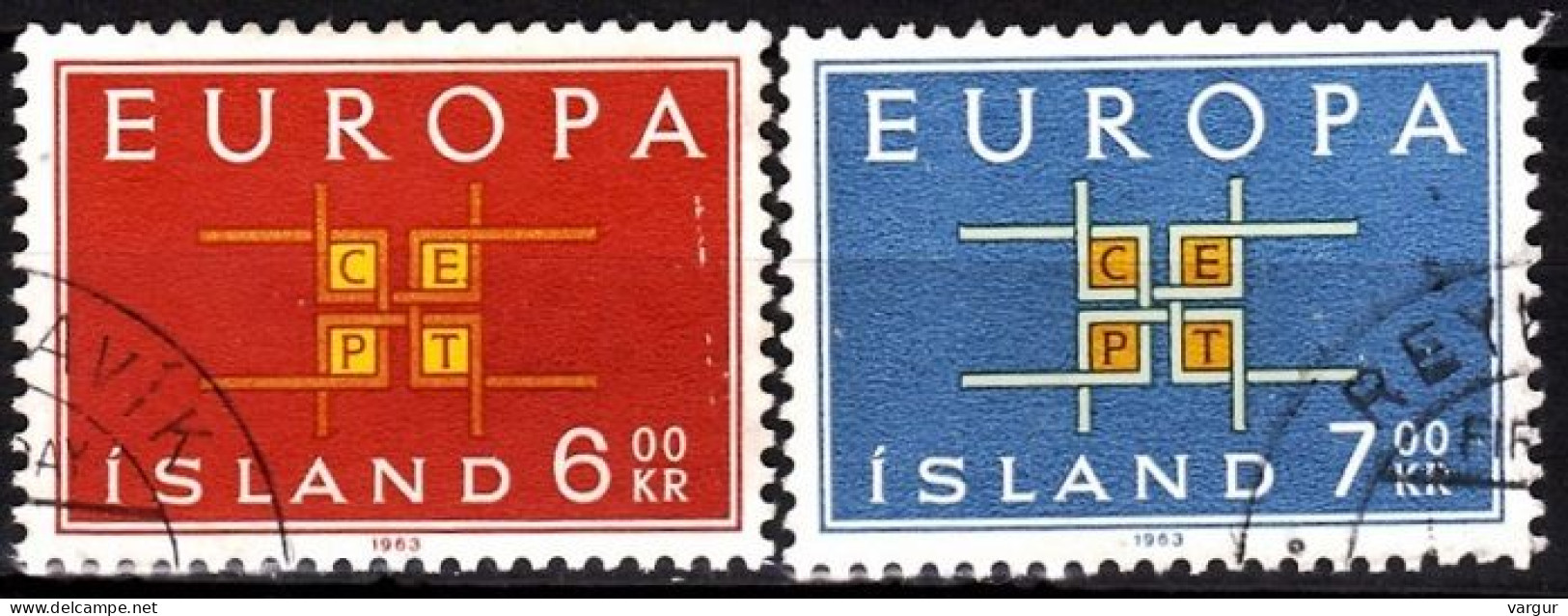 ICELAND / ISLAND 1963 EUROPA. Complete Set, Used - 1963