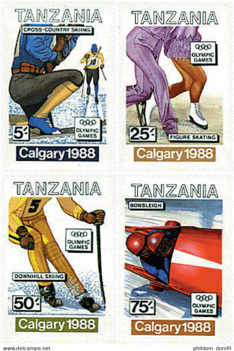 726973 HINGED TANZANIA 1988 15 JUEGOS OLIMPICOS INVIERNO CALGARY 1988 - Tanzania (1964-...)