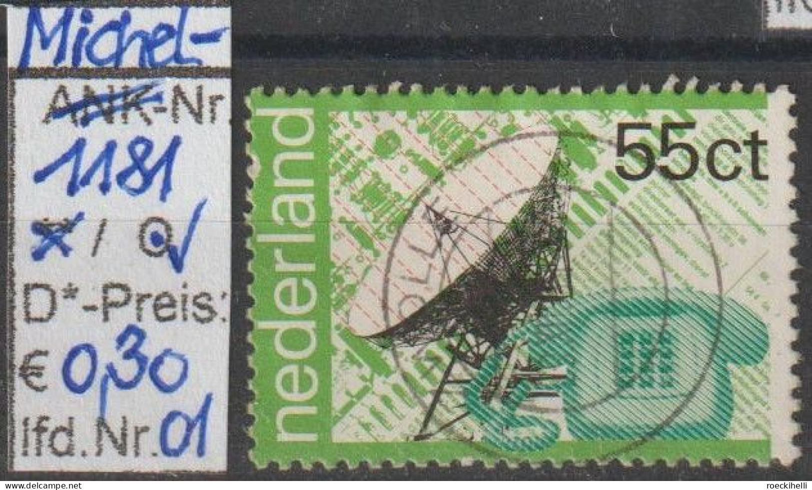 1981 - NIEDERLANDE - SM "100 Jahre P.T.T. - Telefon" 55 C Mehrf. - O Gestempelt - S.Scan  (1181o 01-02 Nl) - Usados