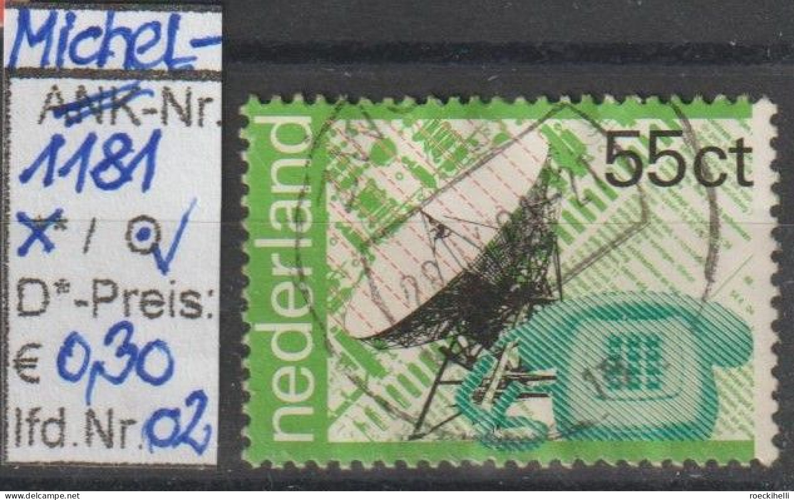 1981 - NIEDERLANDE - SM "100 Jahre P.T.T. - Telefon" 55 C Mehrf. - O Gestempelt - S.Scan  (1181o 01-02 Nl) - Oblitérés