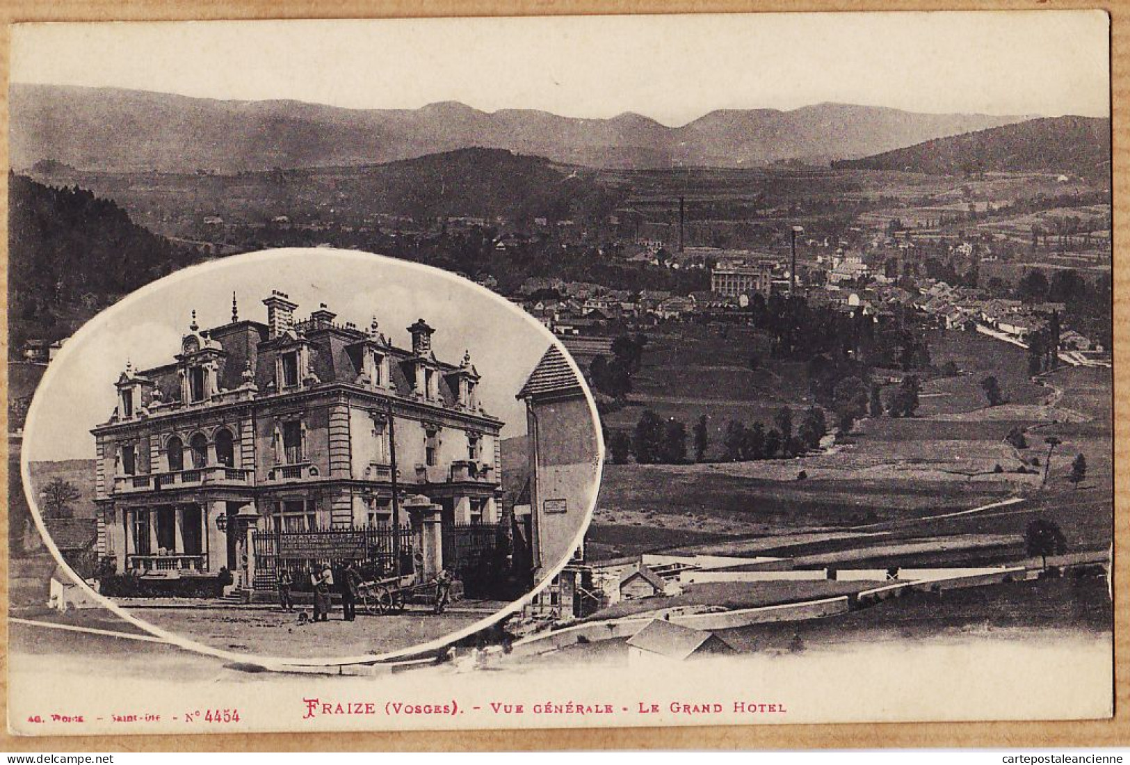 25040 / FRAIZE Vosges Vue Générale Et GRAND HOTEL 1910s à GIRAUD Rue Texel Paris -WEICK 4454 - Fraize