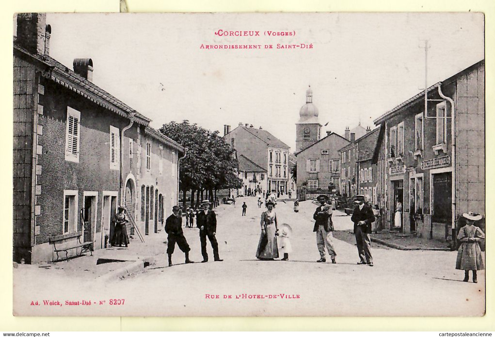 25036 / CORCIEUX Arrondissement SAINT DIE Vosges Rue HOTEL De VILLE Animation Villageoise 1910s -WEICK 8207 - Corcieux