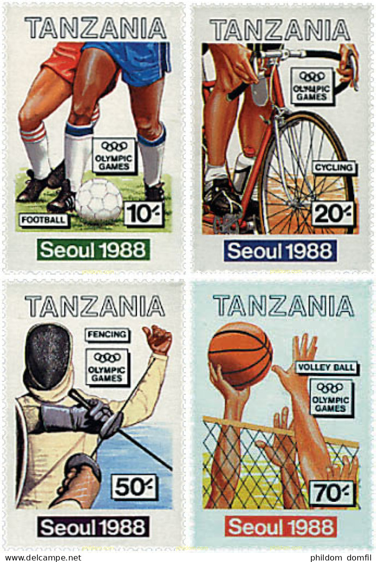 726974 HINGED TANZANIA 1988 24 JUEGOS OLIMPICOS VERANO SEUL 1988 - Tanzania (1964-...)