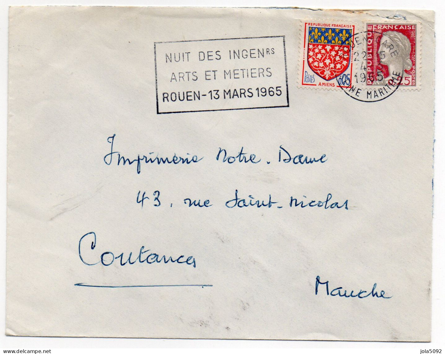 1965 - ROUEN GARE - Nuit Des Ingénieurs Arts Et Métiers - Temporary Postmarks