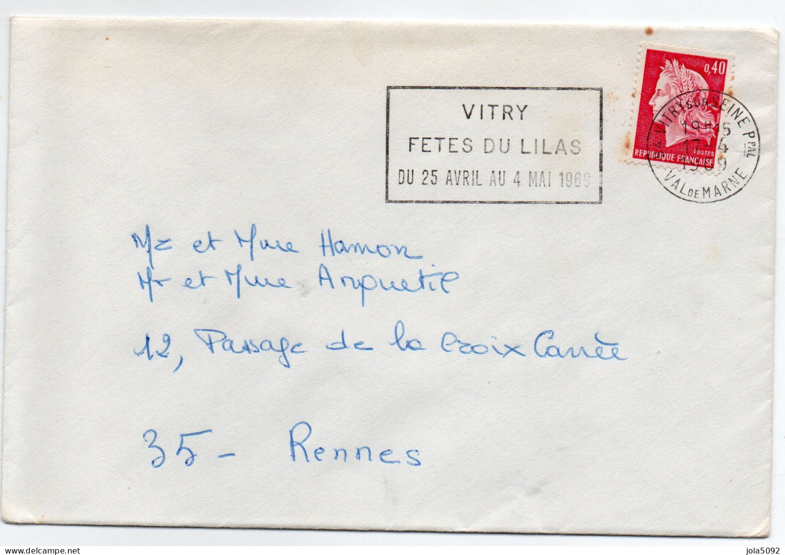 1969 - VITRY-sur-SEINE Ppale - Fête Du Lilas - Temporary Postmarks