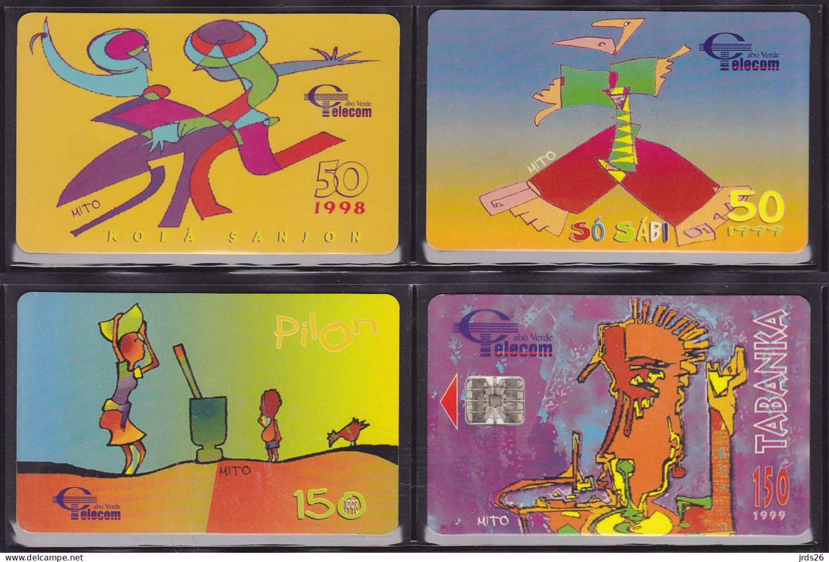 Cape Verde 4 Phonecards Chip - - - Painting - Cape Verde