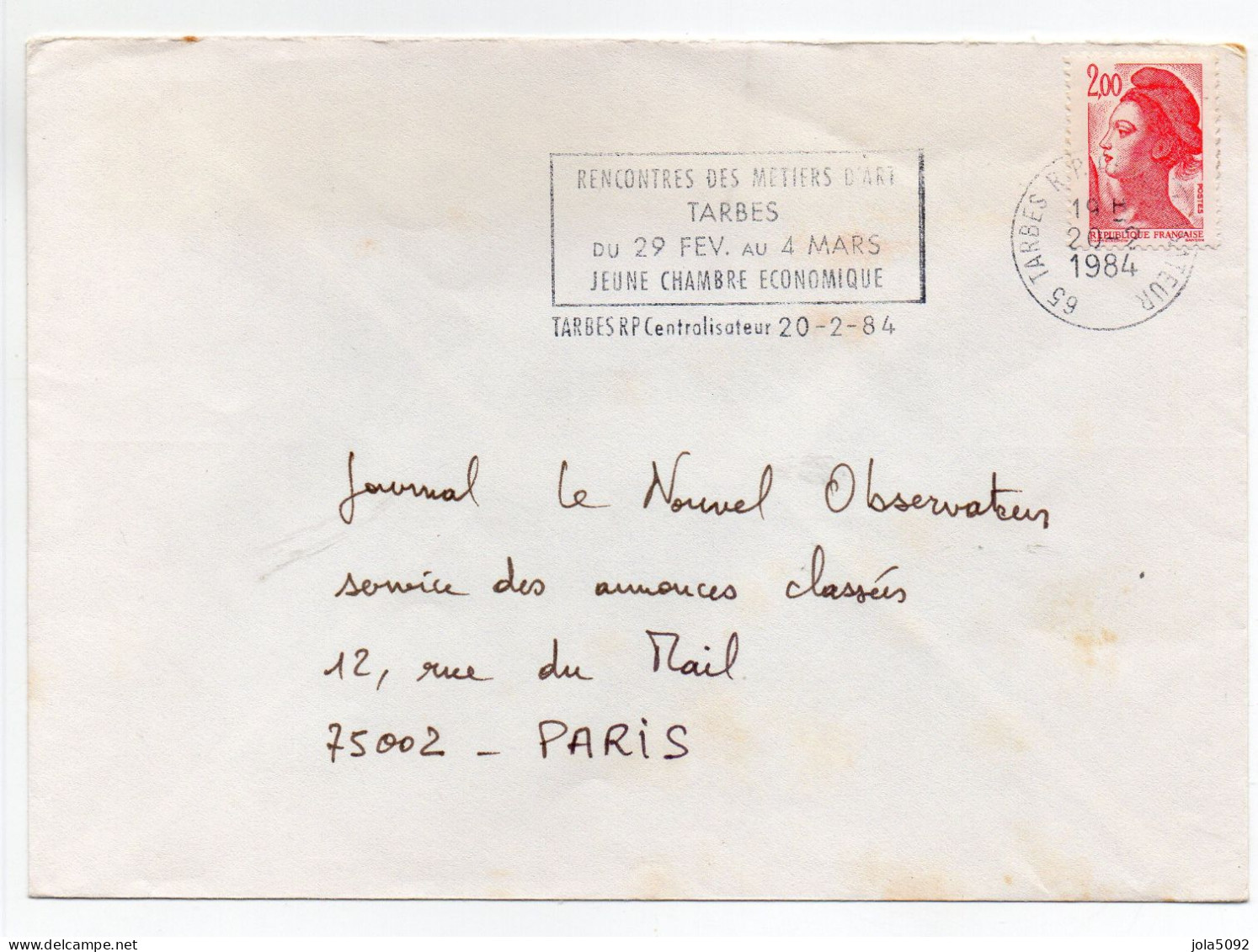 1984 - TARBES RP - Rencontres Des Métiers D'Art - Temporary Postmarks