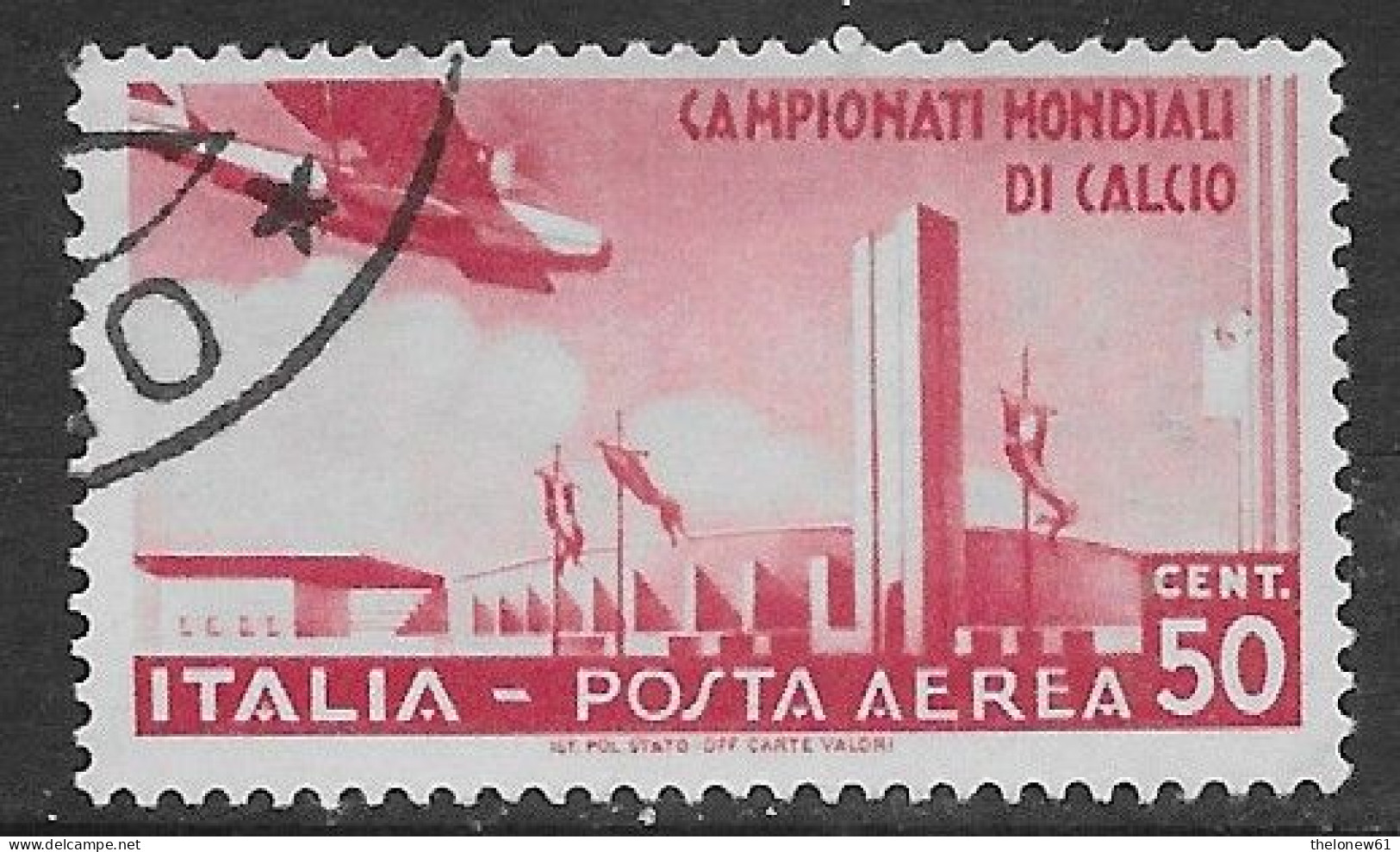 Italia Italy 1934 Regno Mondiale Di Calcio Aerea C50 Sa N.A69 US - Airmail