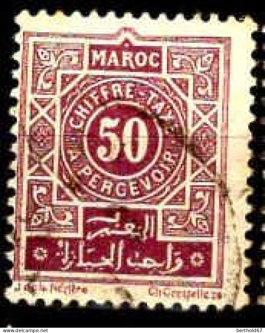 Maroc (Prot.Fr) Taxe Obl Yv:32 Mi:16 Chiffre-Taxe A Percevoir (Beau Cachet Rond) - Timbres-taxe