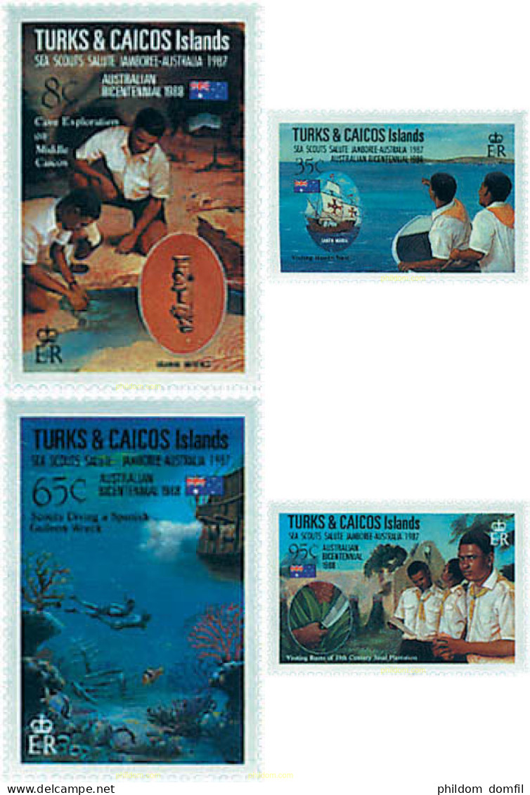 726980 HINGED TURKS Y CAICOS 1988 16 JAMBOREE MUNDIAL EN AUSTRALIA - Turks E Caicos