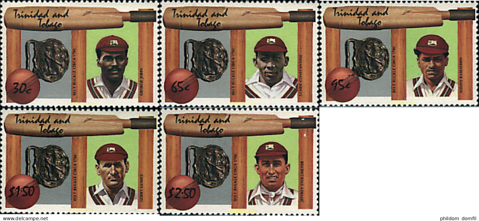 726979 HINGED TRINIDAD Y TOBAGO 1988 JUGADORES DE CRICKET - Trinité & Tobago (1962-...)