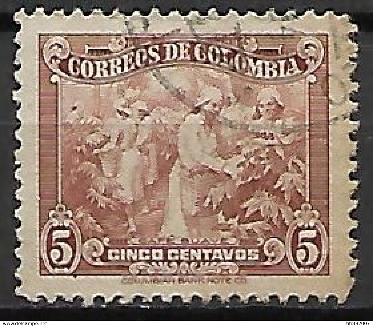 COLOMBIE   -   1939 .  Y&T N° 327 Oblitéré .  Café - Colombia