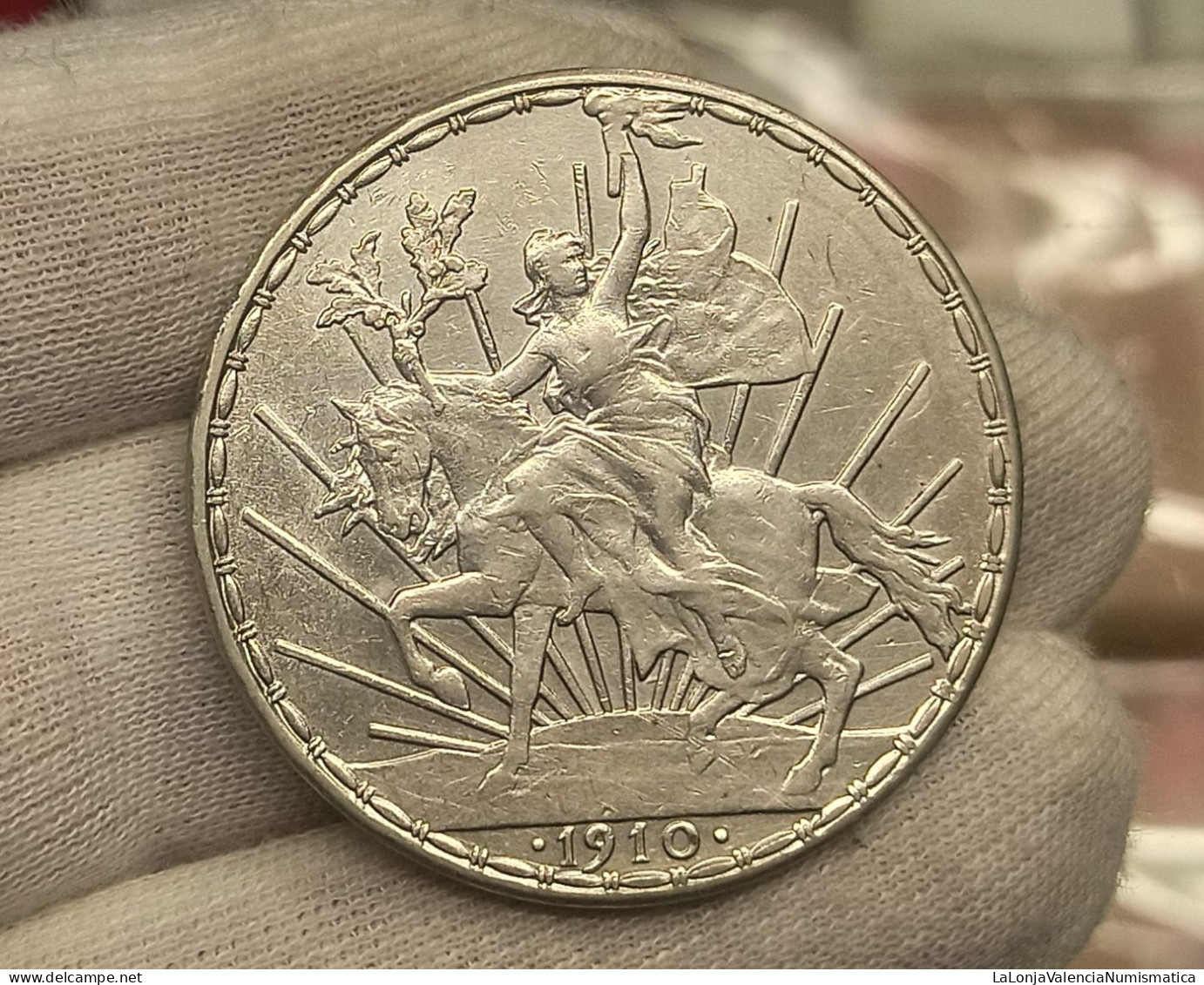 México 1 Peso Grito De Dolores 1910 Km 453 Plata - Mexico