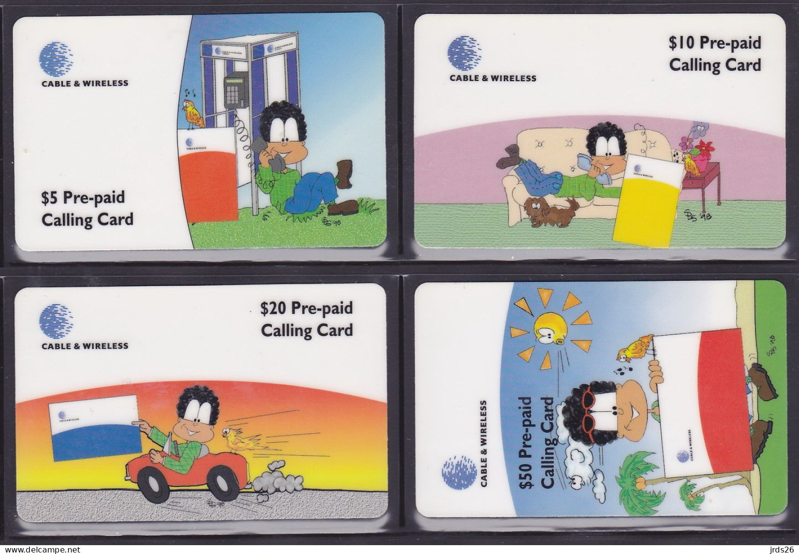 Dominica 4 Phonecards Prepaid - - - Cartoon Callbert (complete Series) - Dominica