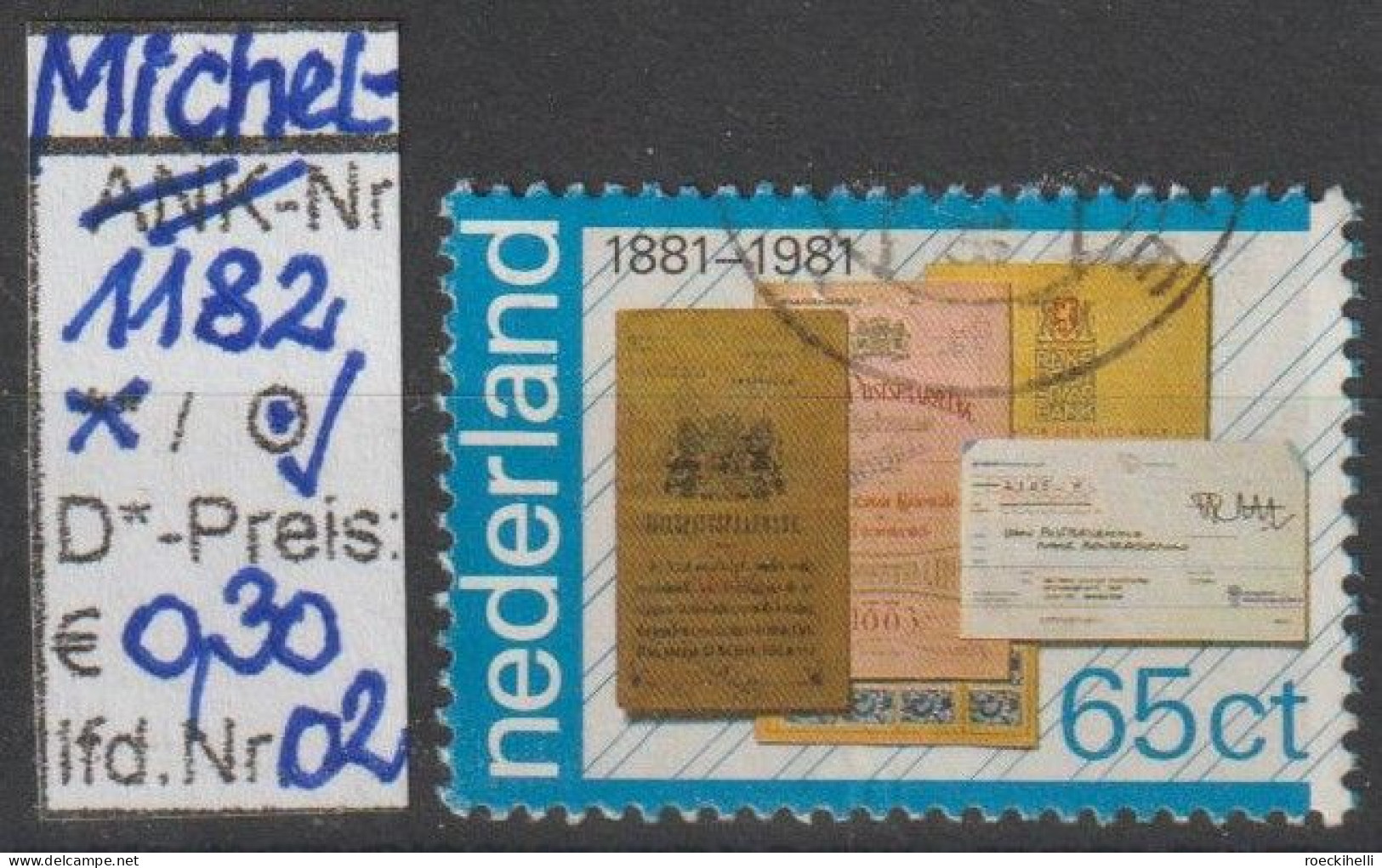 1981 - NIEDERLANDE - SM "100 Jahre P.T.T. - Zahlkarte.." 65 C Mehrf. - O Gestempelt - S.Scan  (1182o 01-03 Nl) - Used Stamps