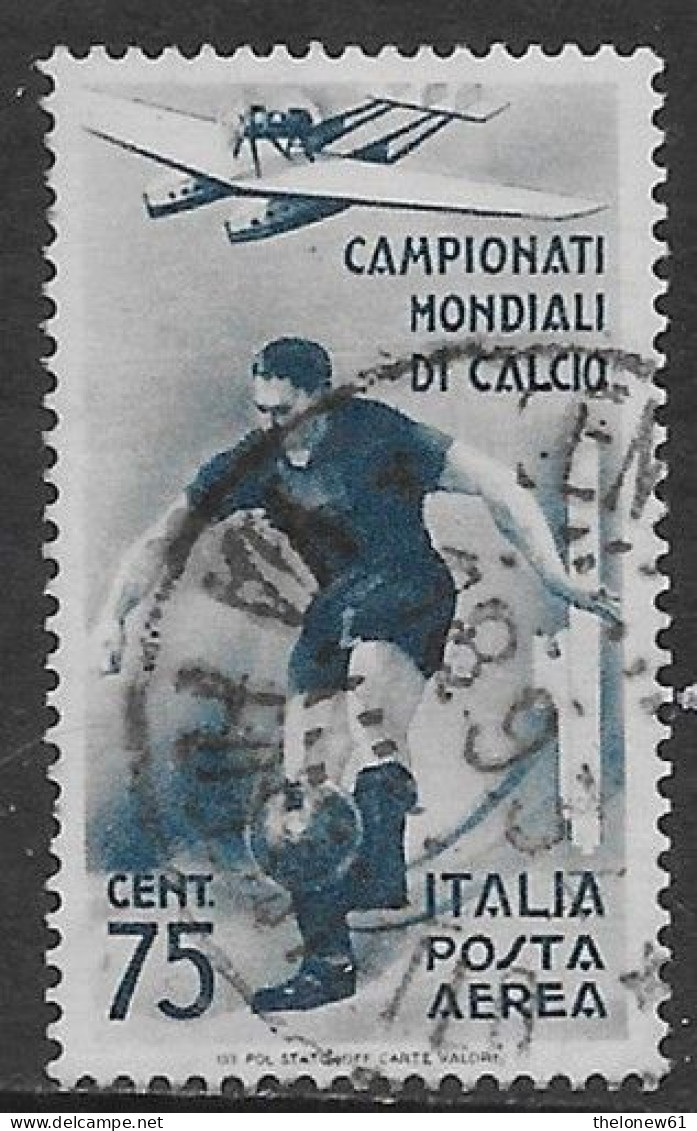 Italia Italy 1934 Regno Mondiale Di Calcio Aerea C75 Sa N.A70 US - Poste Aérienne