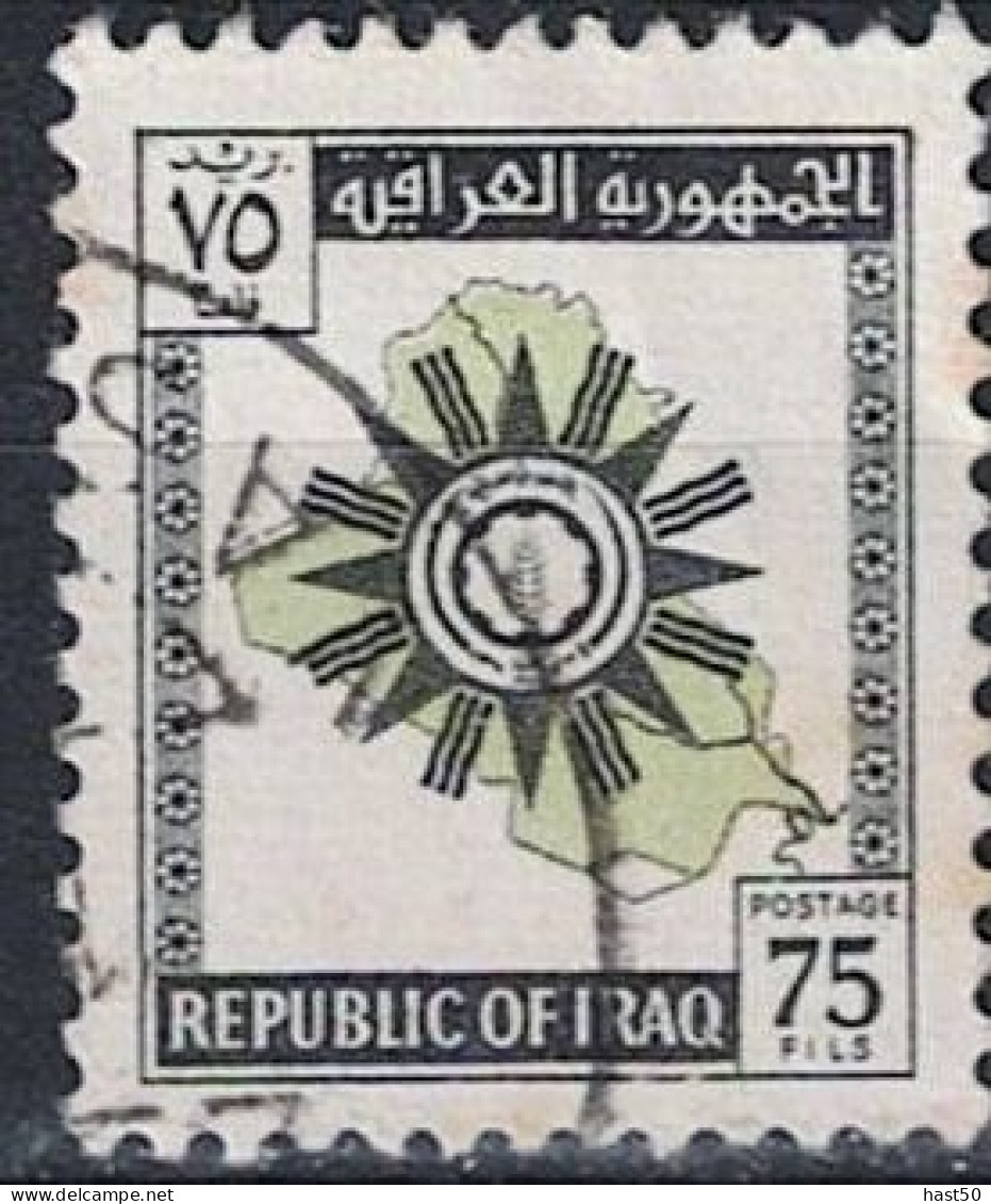 Irak  - Landkarte Und Staatswappen Der Republik (Mi.Nr: 362) 1963 - Gest Used Obl - Iraq