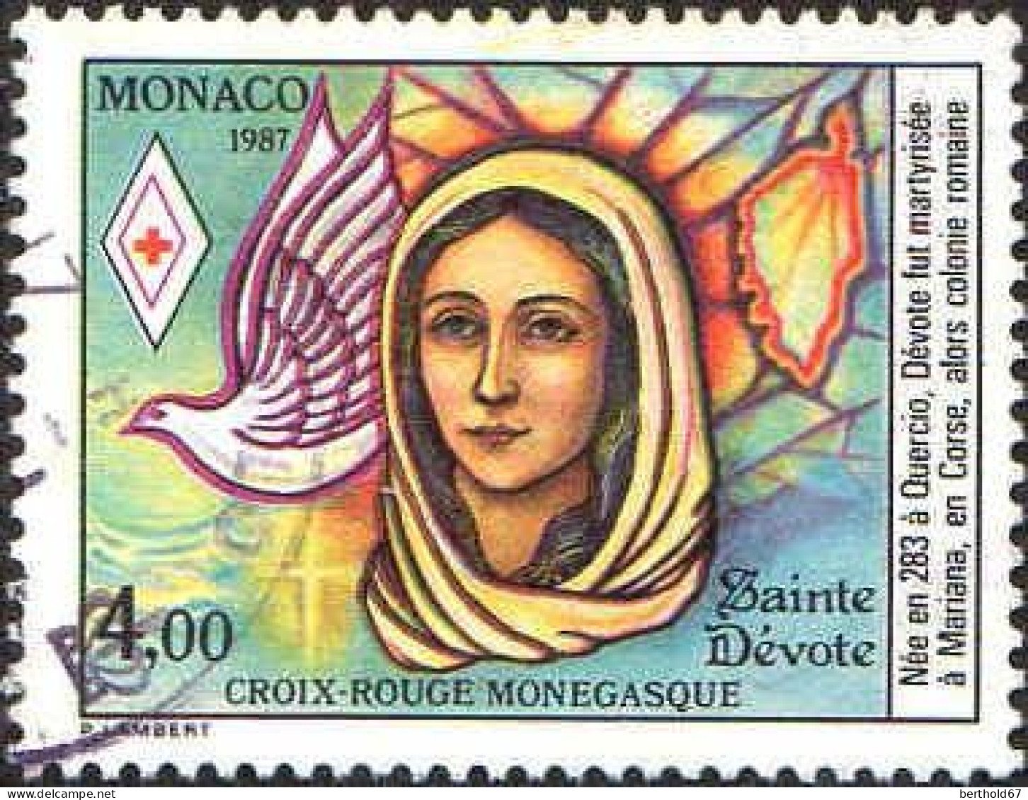 Monaco Poste Obl Yv:1594/1595  Croix-Rouge Monégasque La Vie De Ste-Dévote (TB Cachet Rond) - Oblitérés