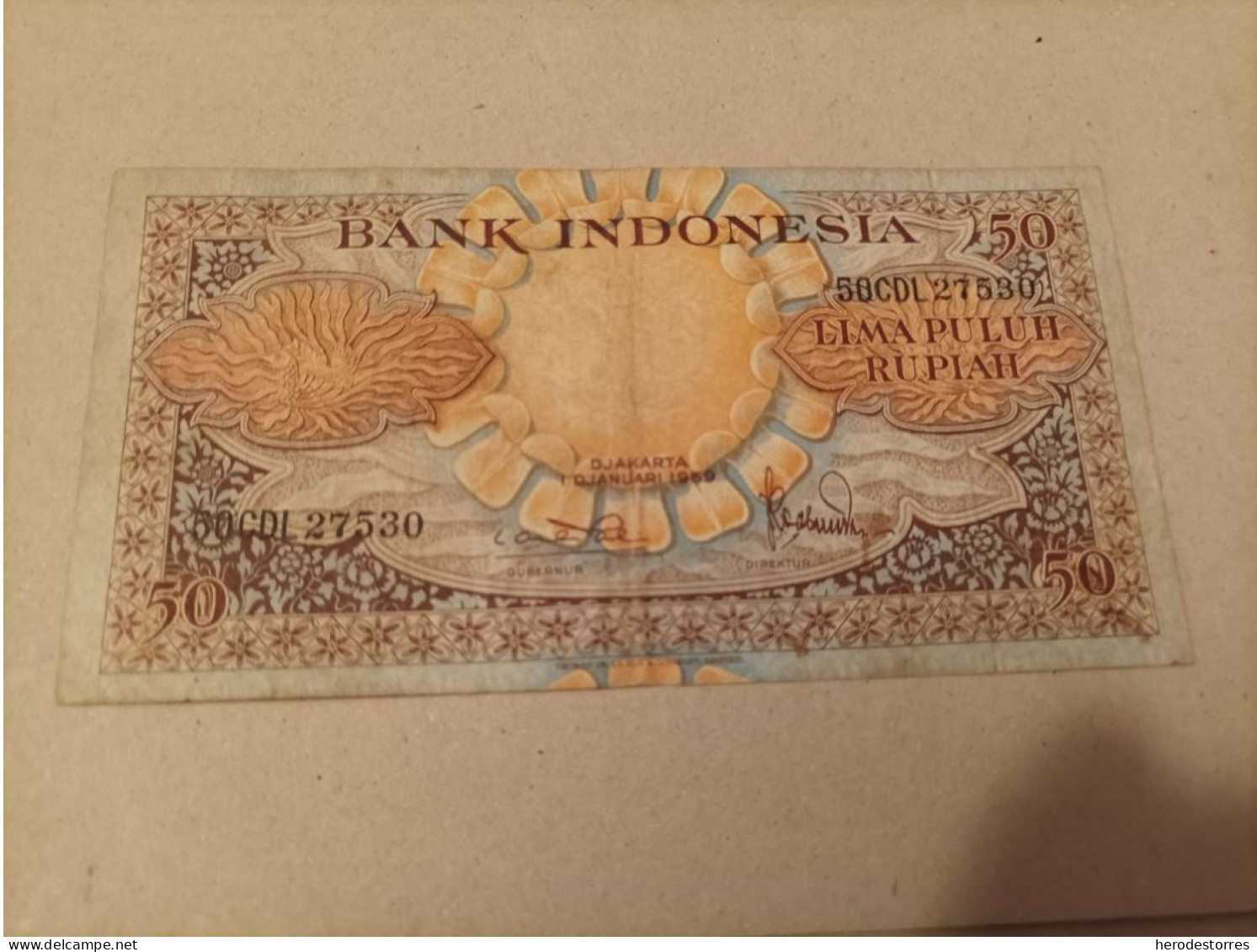 Billete Indonesia, 50 Rupias, Año 1959 - Indonésie