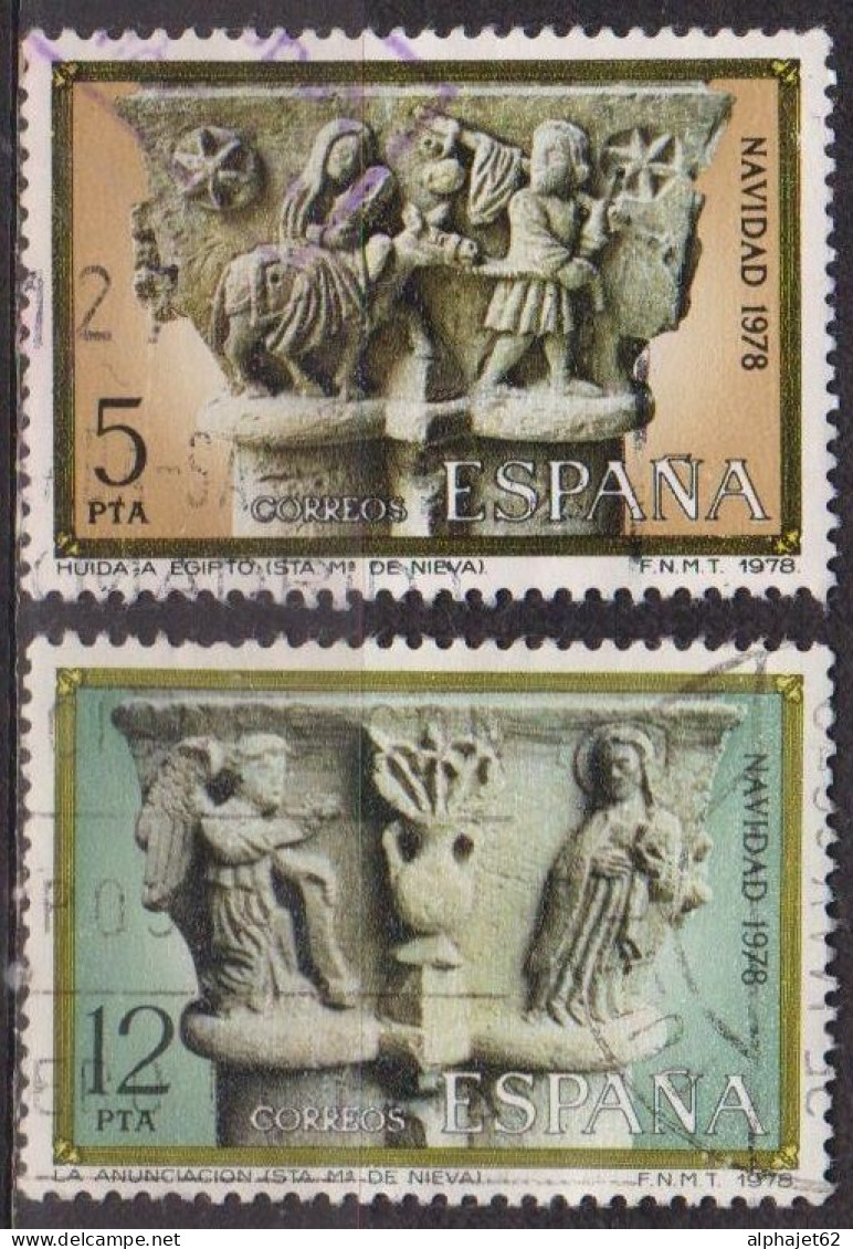 Chapiteaux Romans - ESPAGNE - Eglise San Pedro El Viejo, Huesca - N° 2196-2197 - 1979 - Used Stamps