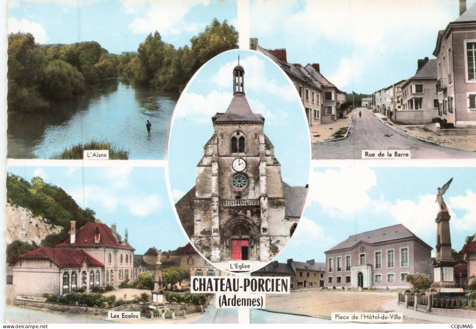 08 - CHATEAU PORCIEN _S27273_ Divers Aspects De La Ville - Ecole Hôtel De Ville - CPSM 15x10 Cm - Chateau Porcien